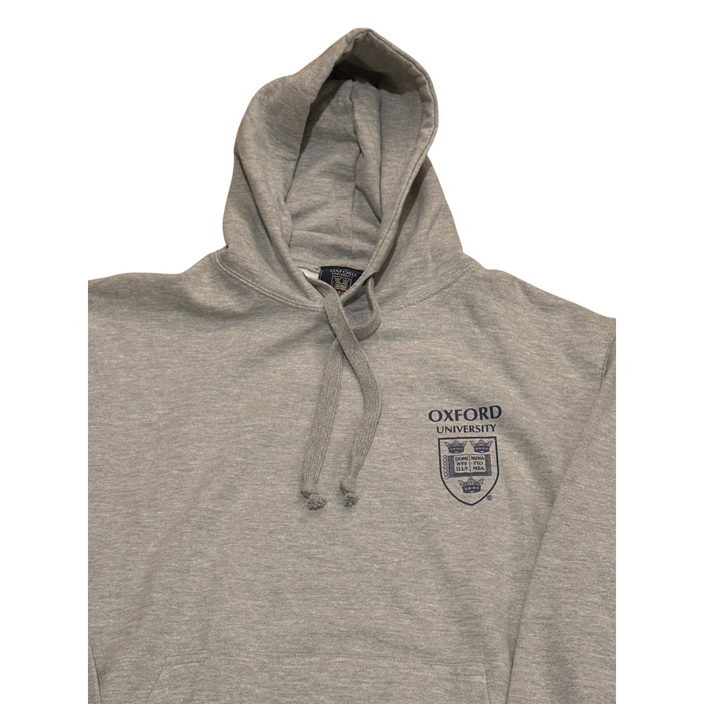 Oxford University Hoodie Heather Gray Official Crest Pullover Sweatshirt Medium
